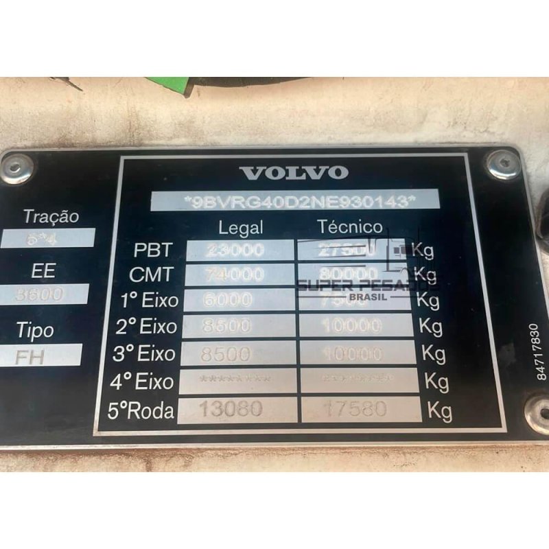 Caminhão VOLVO FH540 GLOBETROTTER 6X4 Ano 2022 